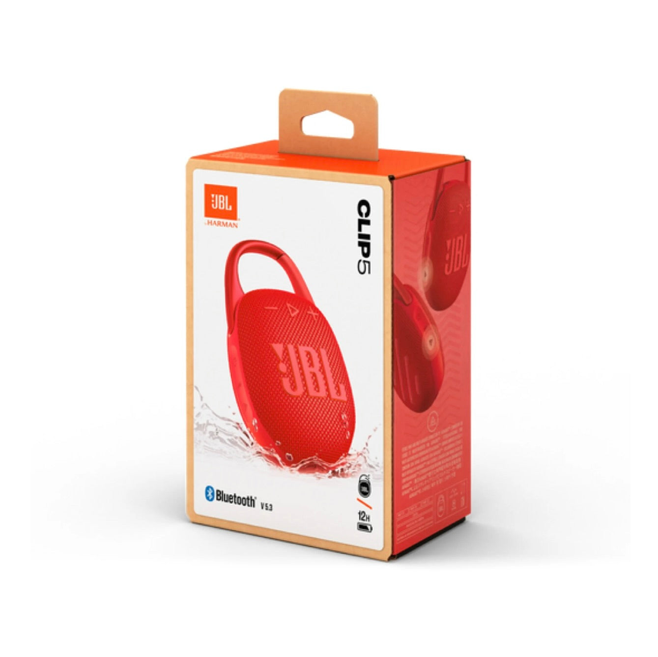 JBL Clip5 Portable Wireless Bluetooth Speaker, Red