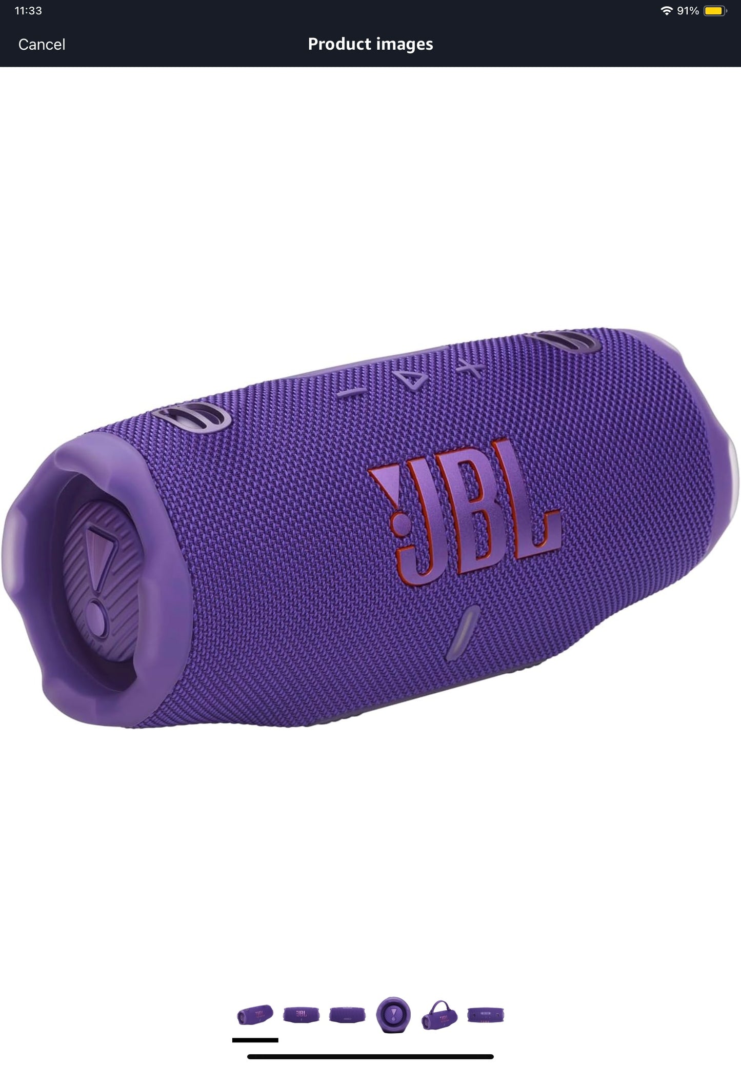 JBL Charge 6 Portable Bluetooth Speaker, Purple