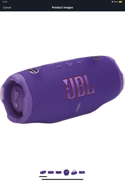 JBL Charge 6 Portable Bluetooth Speaker, Purple